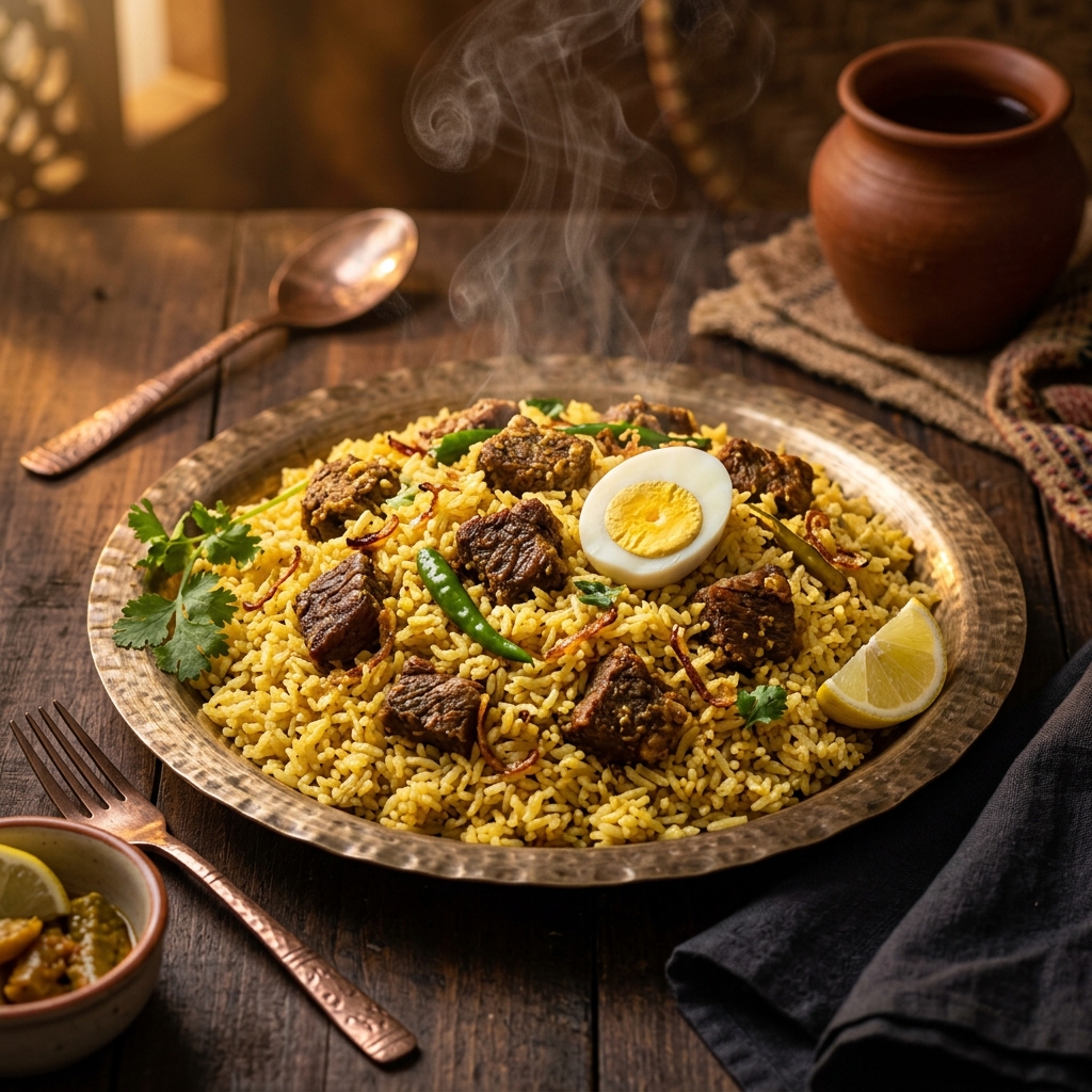 Pakistani Beef Tehari